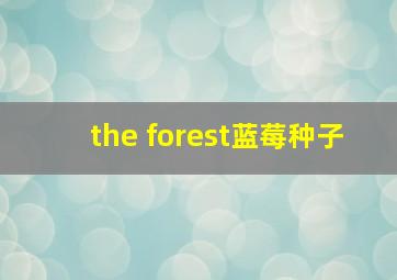 the forest蓝莓种子